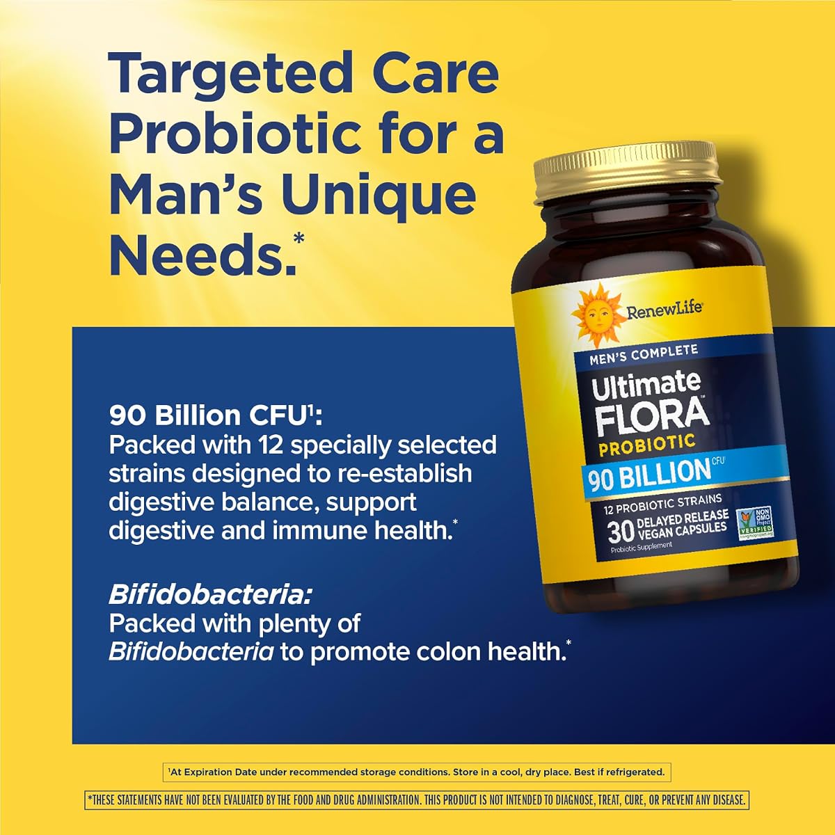 Renew Life Ultimate Flora Men's Probiotic - 90 Billion CFU, 30 Capsules - Image 6
