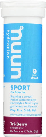 Nuun Act Sport Hydration (Tri-Berry Naturally Flavour) 10 effervescent Tablets (Dietary Supplement)