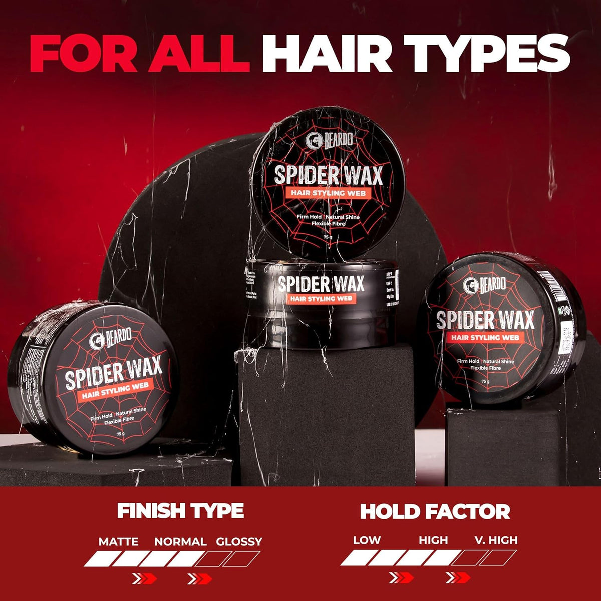Beardo Spider Wax Hair Styling Web - Hair Colour & Styling, 75g - Image 7
