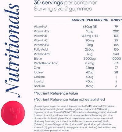Yumi Hair, Skin & Nails Gummies - Biotin, Mixed Berries, 60 Count - Image 5