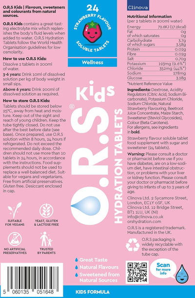ORS Kids Hydration - Natural Strawberry Electrolyte Tablets, 24 Pack - Image 4