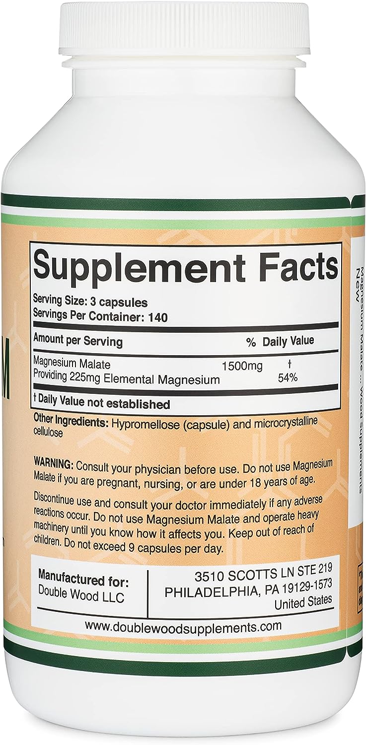 Doublewood Magnesium Malate Capsules - 420 Count - Image 3