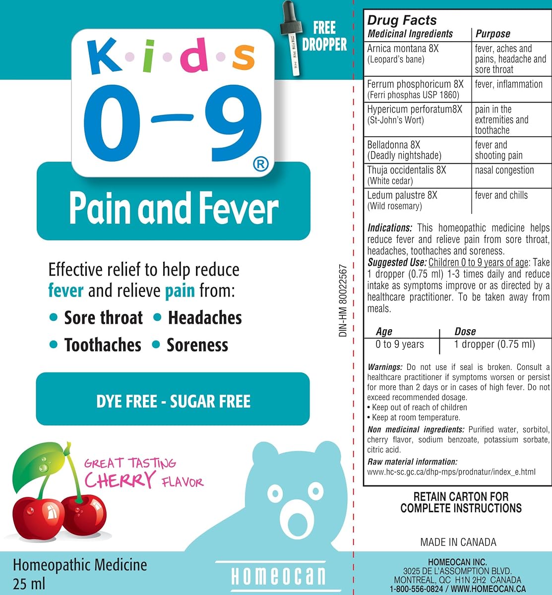 Kids Pain and Fever Drops - Cherry Flavour, 25ml - Image 2