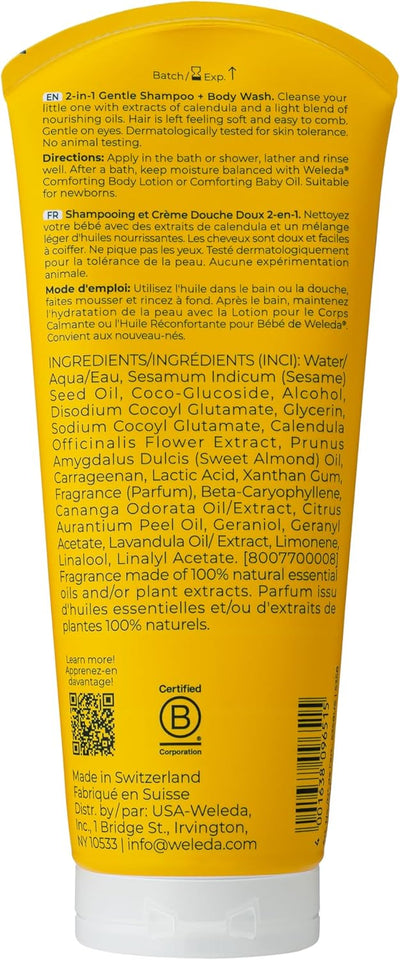 Weleda Calendula Body Wash & Shampoo - 200Ml - Image 2