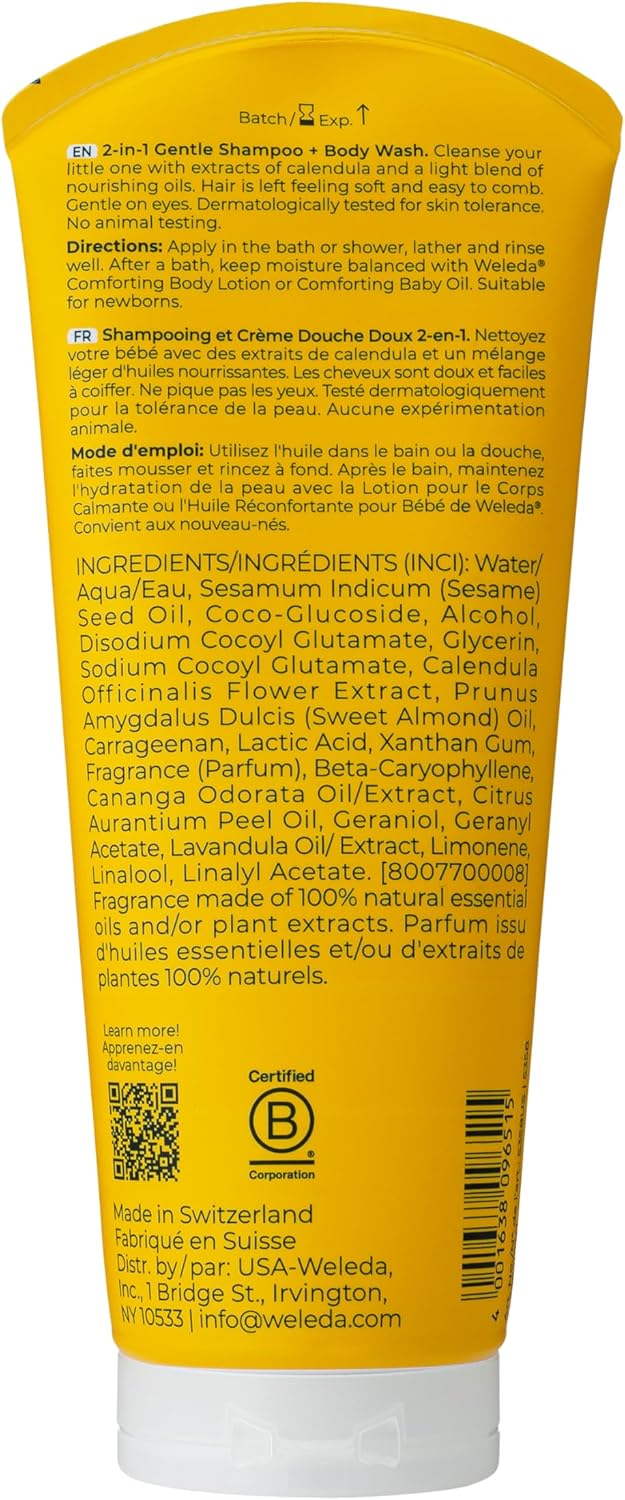 Weleda Calendula Body Wash & Shampoo - 200Ml - Image 2