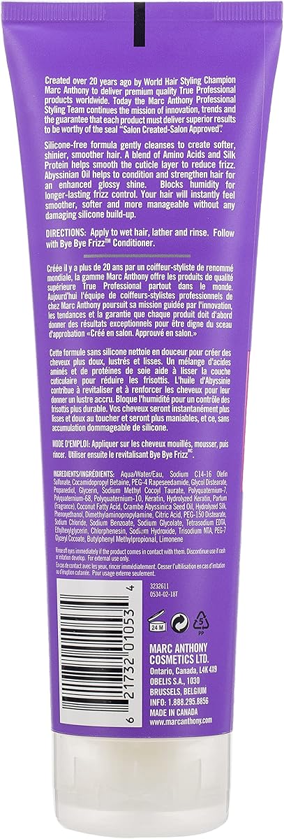Marc Anthony Bye Bye Frizz Keratin Shampoo, 250ml - Sulphate-Free - Image 2