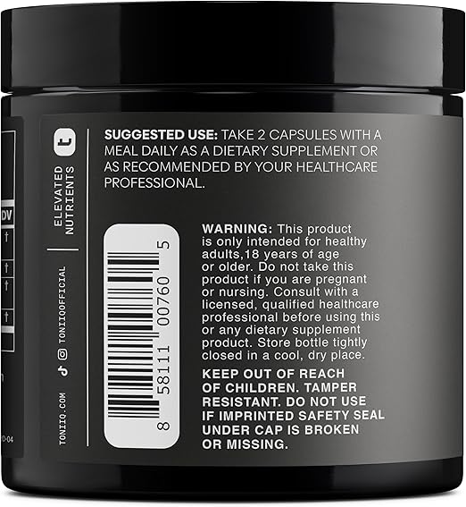 Toniiq Ultra Potency Ashwagandha Extract, 25% Withanolides - 120 Capsules - Image 5