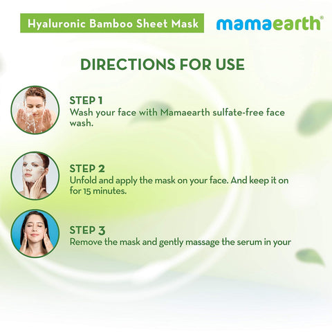 Mamaearth Hyaluronic Bamboo Sheet Mask with Rosehip Oil for Soft and Plump Skin-25g