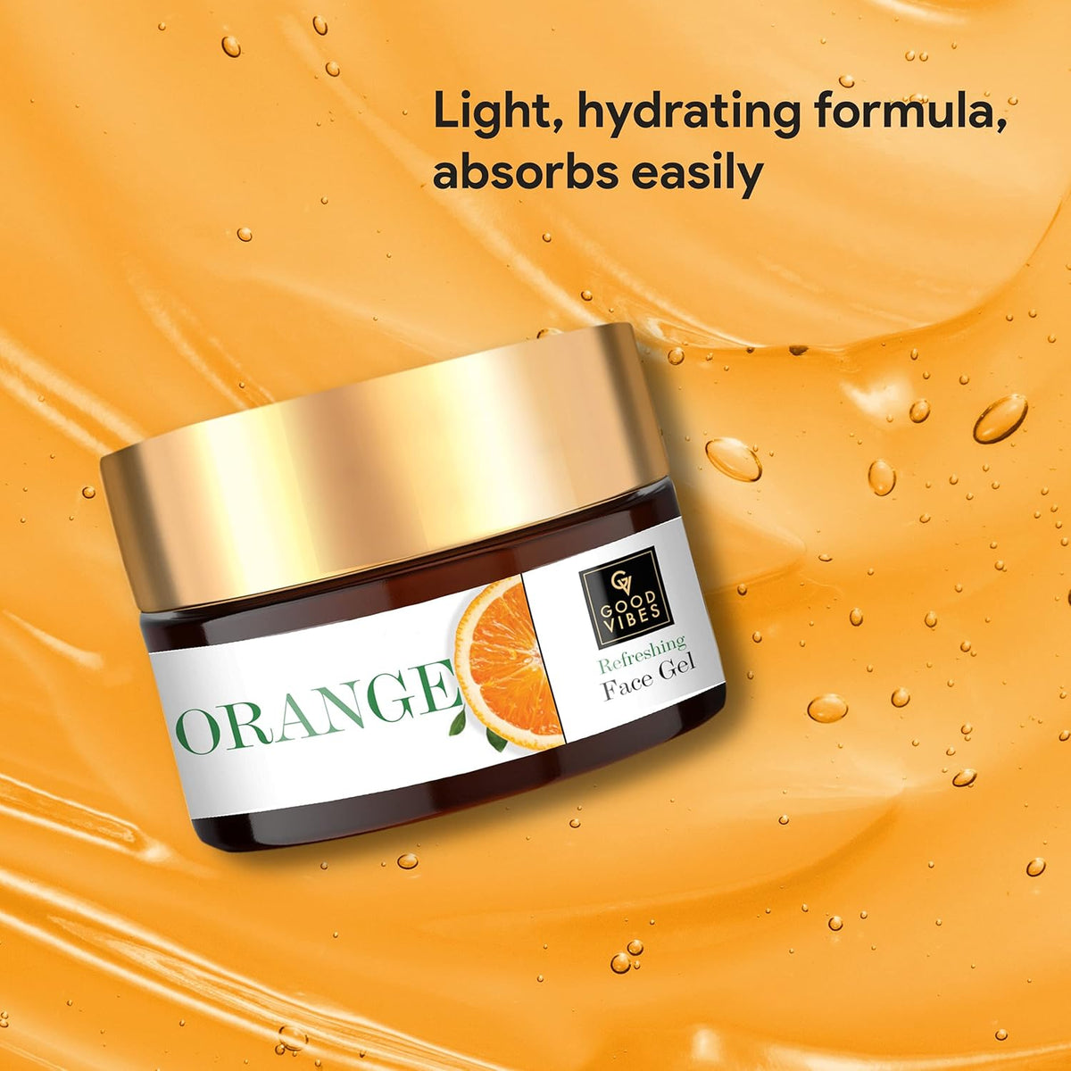 Good Vibes Orange Refreshing Face Gel Moisturiser - 100 gm - Image 2