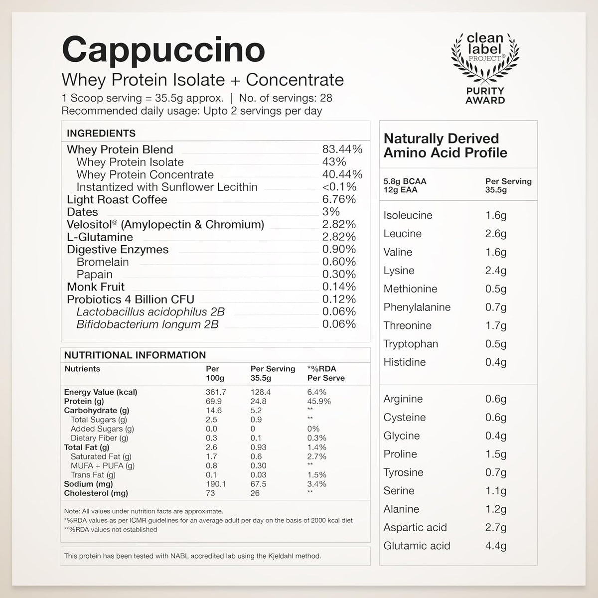 Wellbeing Nutrition Whey Protein Blend Swiss Cappuccino - 1kg - Image 8