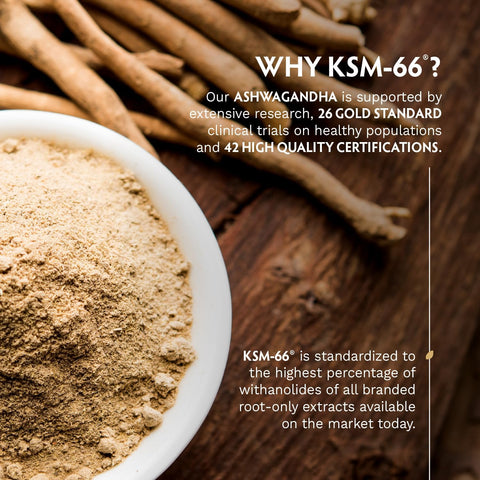 Tribe Organics Ashwagandha KSM 66 Pure Organic Root Powder 90 Capsules