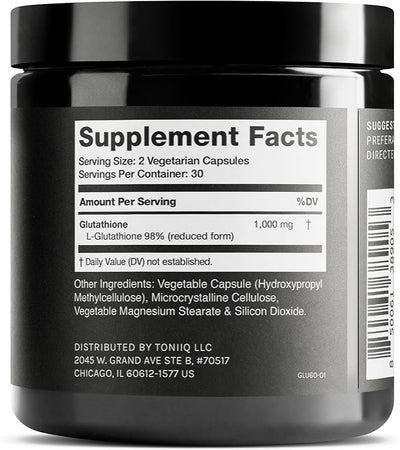 Toniiq Ultra High Strength Glutathione Capsules - 1000mg, 60 Count - Image 6