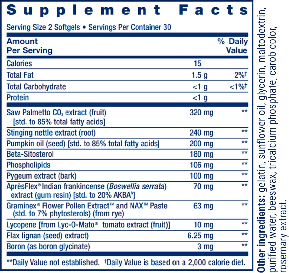 Life Extension Ultra Prostate Formula - Herbal Supplement - 60 Softgels - Image 3