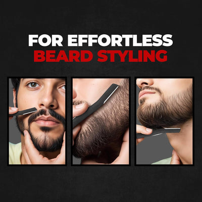 Beardo Beard Styling Razor - Stainless Steel Shaping Tool, Pack of 3 - Image 3