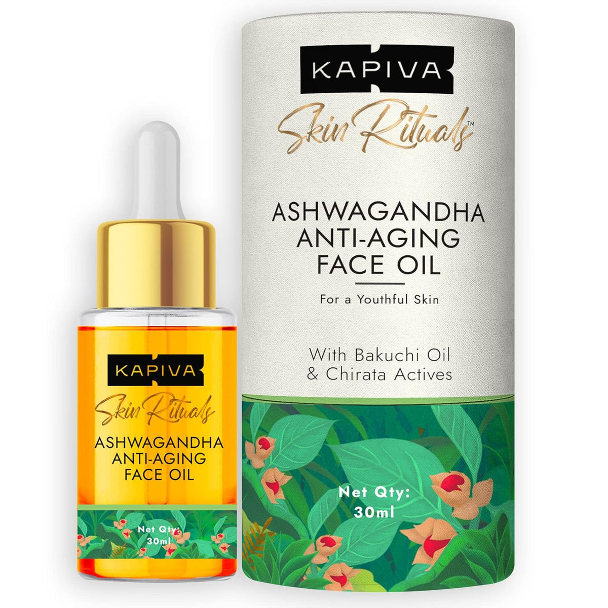 Kapiva Ashwagandha Anti - Aging Face OIl 30 ml, Pack of 2