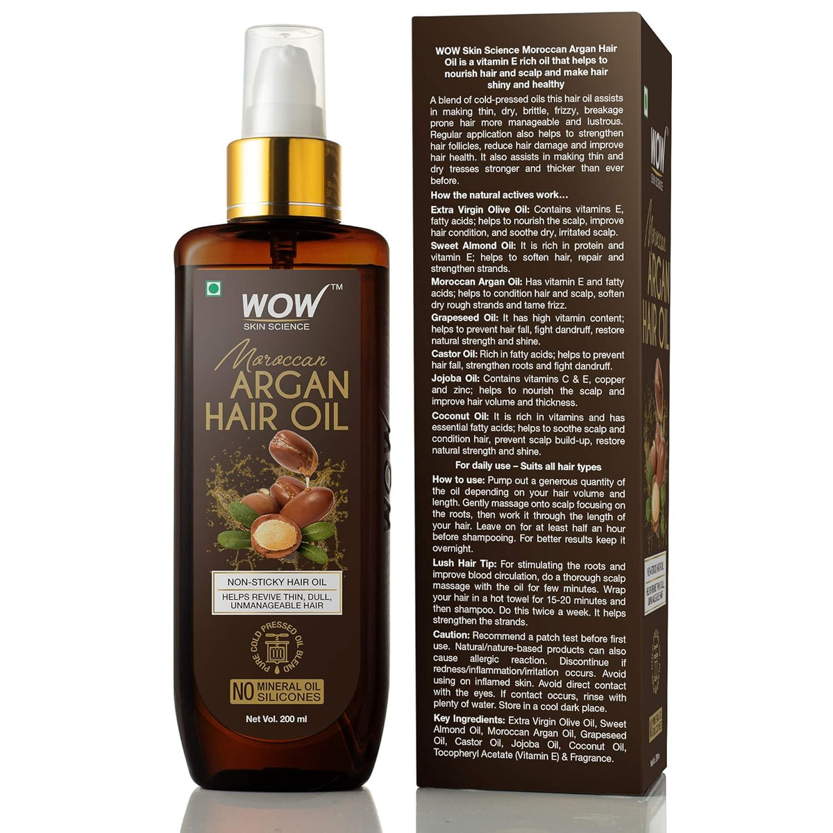 Wow Argan Hair Oil with Comb - 200ml - Image 3
