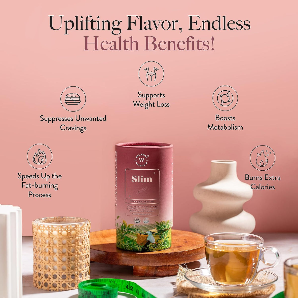 Wellbeing Nutrition Slim Adaptogenic Green Tea - 40g - Image 4
