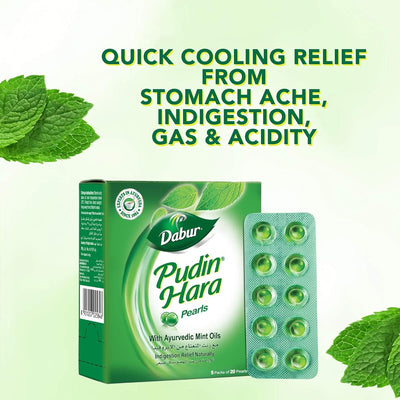 Dabur Pudin Hara Pearls - Ayurvedic Peppermint & Mint Oils - Pack of 5 (100 Capsules) - Image 3