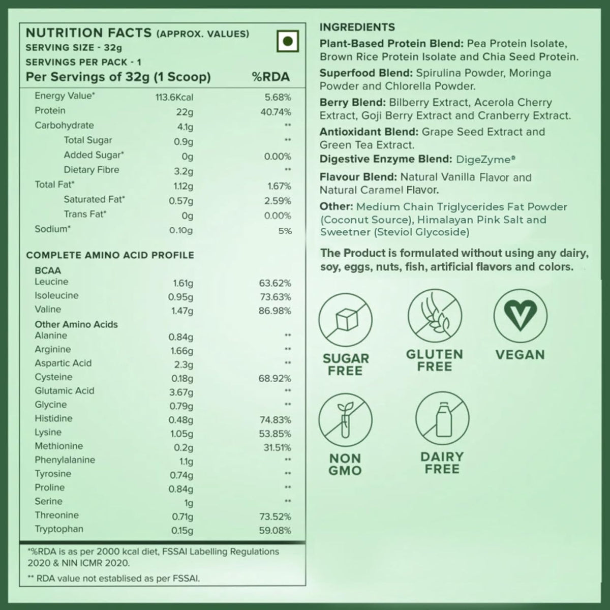 Wellbeing Nutrition Organic Vegan Plant Protein Isolate Powder, French Vanilla - 32g - Image 5