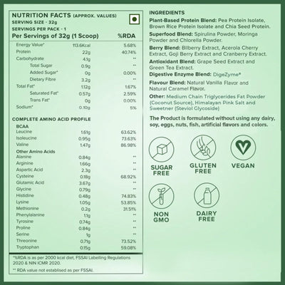 Wellbeing Nutrition Organic Vegan Plant Protein Isolate Powder, French Vanilla - 32g - Image 5