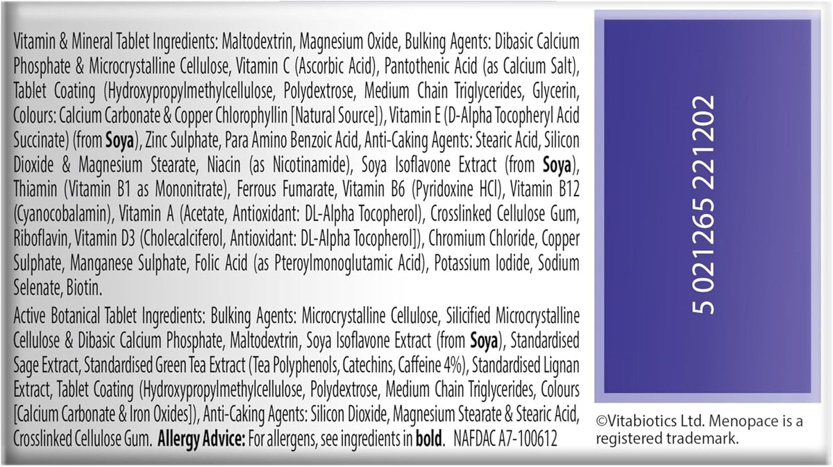 Vitabiotics Menopace Plus Vitamins & Minerals - Pack of 56 Tablets - Image 4