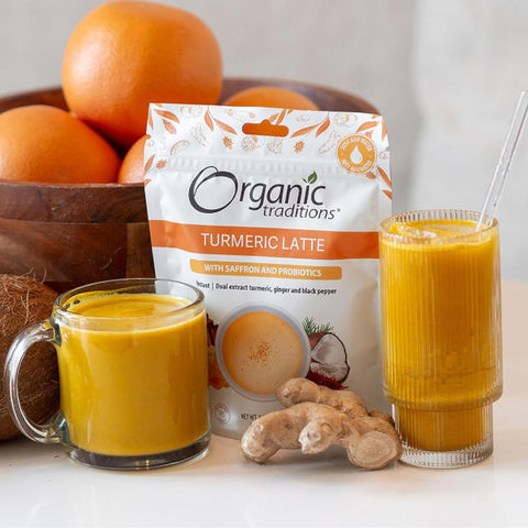 Organic Traditions Turmeric Latte W/Safron & Probiotics, 150 Gm