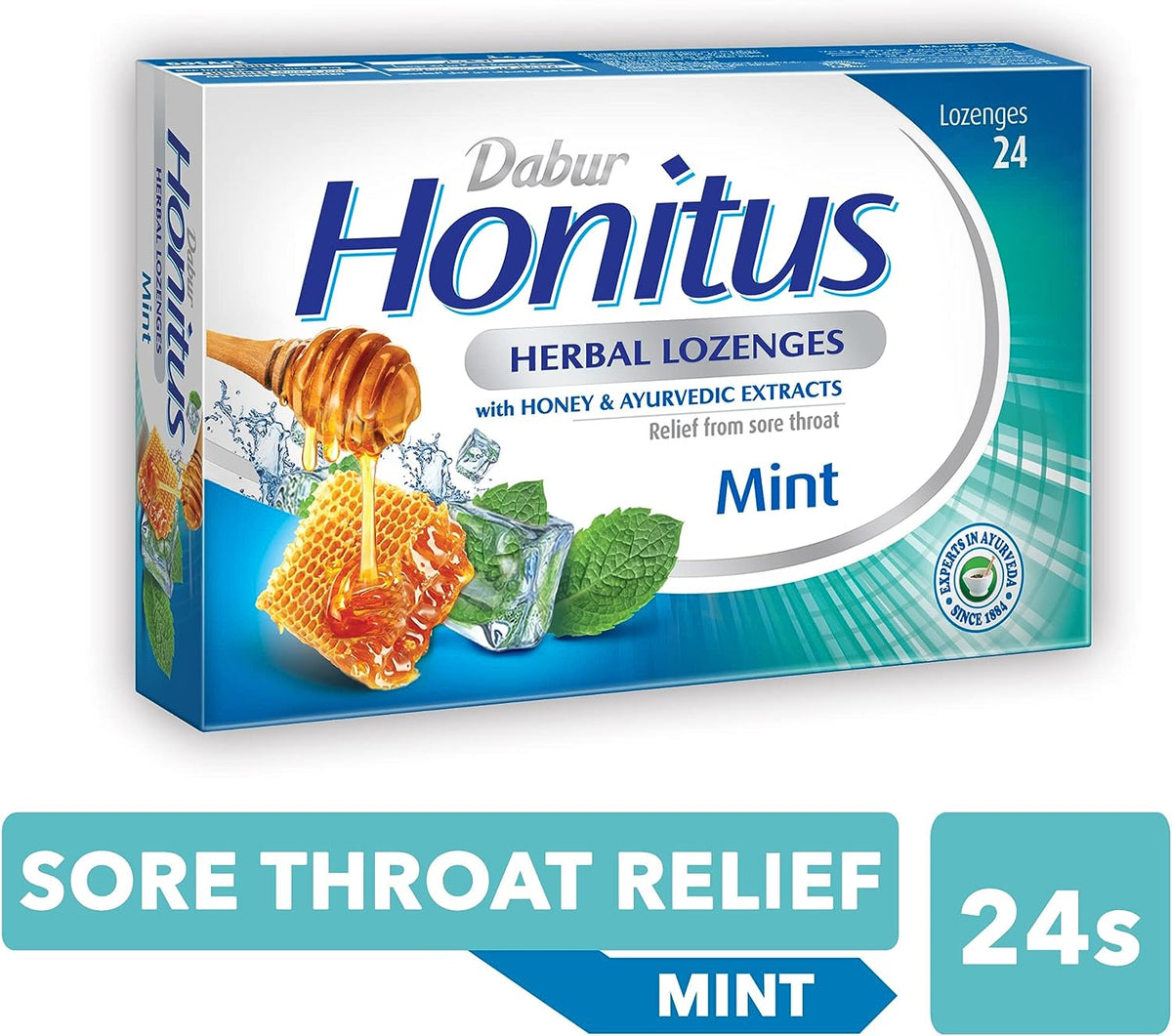 Dabur Honitus Herbal Lozenges Mint - Ayurvedic Relief - 24 Pack - Image 3