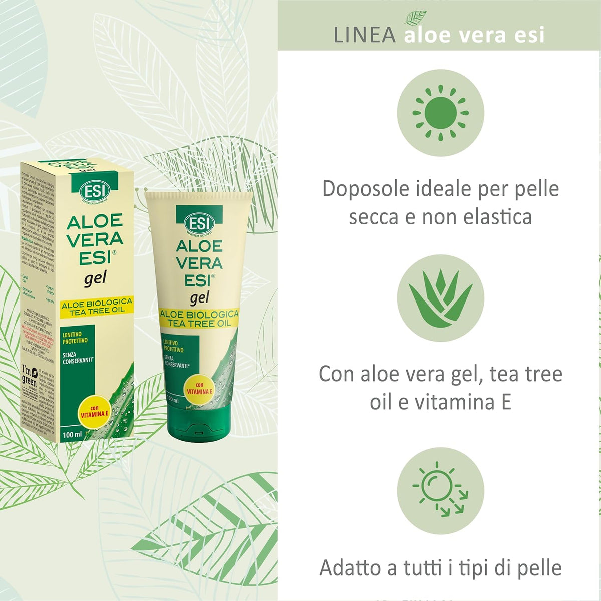 ESI Aloe Vera Gel with Vitamin E and Tea Tree Oil - 200ml - Image 4