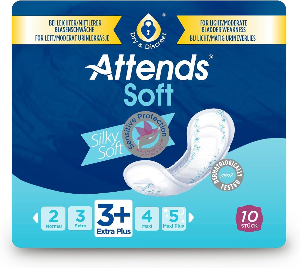 Attends Soft 3 Extra Plus Incontinence Pads - Pack of 10 - Image 3
