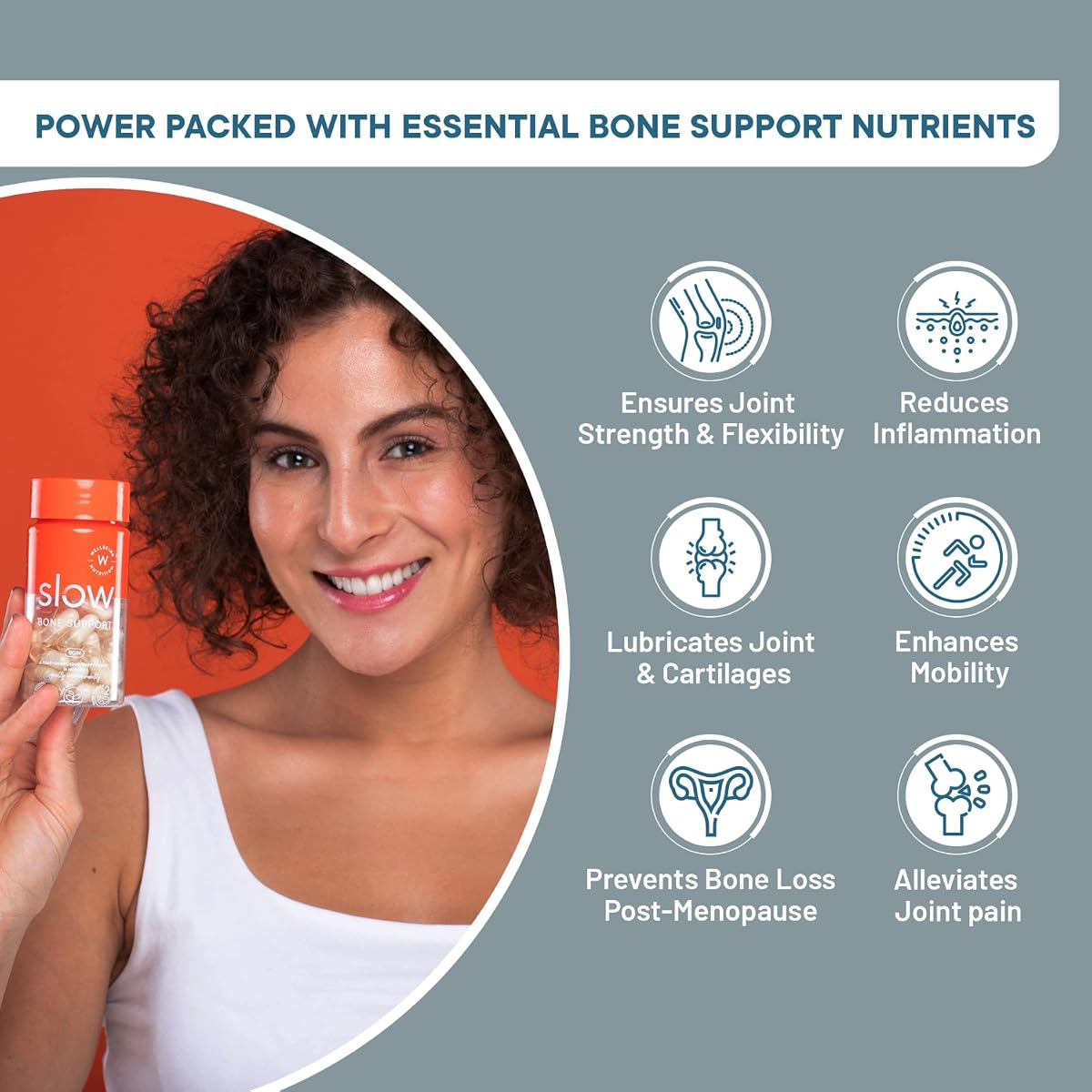 Wellbeing Nutrition Slow Bone & Joint Support Capsules - Type II Collagen & Hyaluronic Acid - 60 Count - Image 3