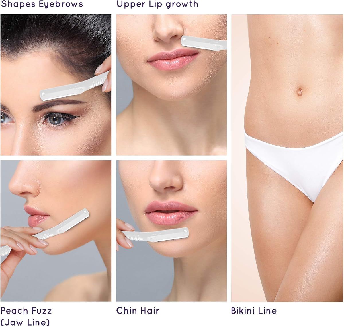Sanfe Glide Face Razor - Stainless Steel Blade, Pain-Free Facial Hair Removal, 3 Units - Image 4