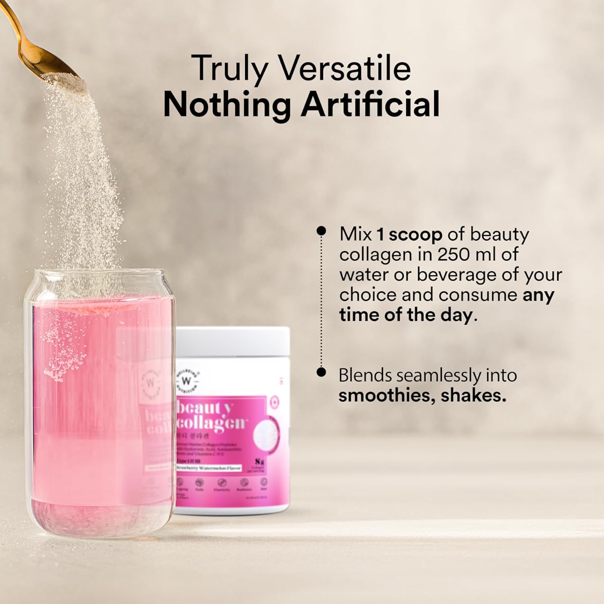 Wellbeing Nutrition Beauty Marine Collagen Powder - Strawberry Watermelon, 250g - Image 7