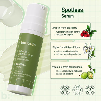 Biocule Spotless Serum with Arbutin, Phytol & Vitamin C - 30ml - Image 5