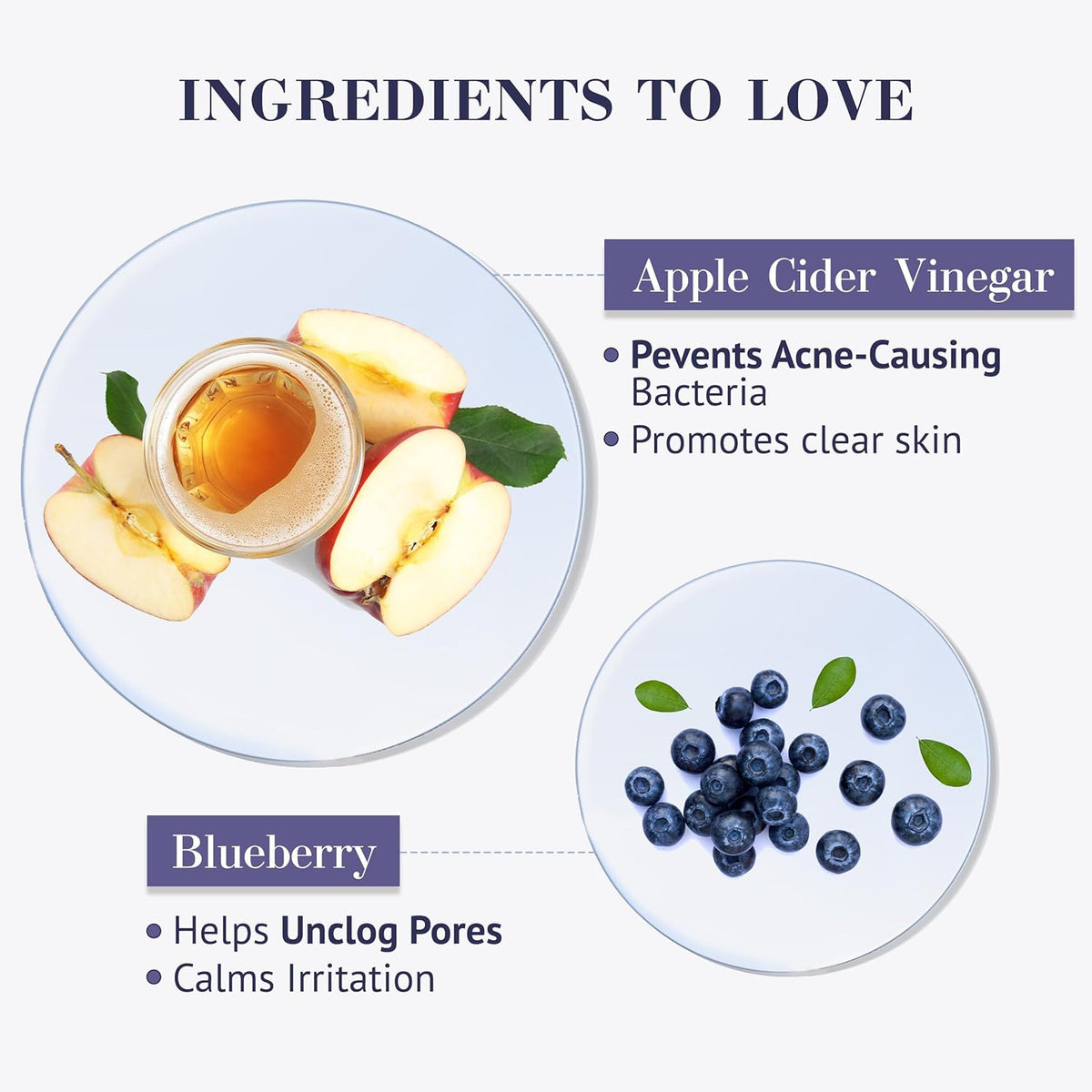 Good Vibes Face Cleanser with Apple Cider Vinegar & Blueberry - Anti Acne Smoothie - 45g - Image 3