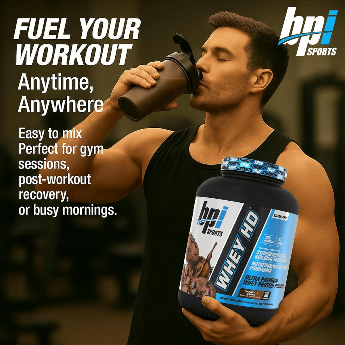 BPI Sports Nutrition Whey HD - Chocolate Cookies 4.1 lb 50 Servings - Image 2