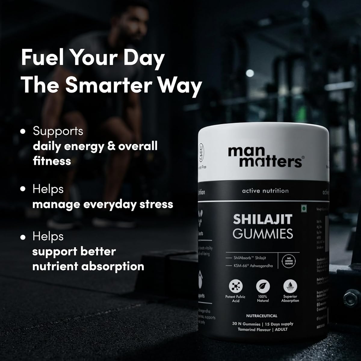 Man Matters Pure Himalayan Shilajit Gummies with KSM-66 Ashwagandha, 60 Gummies - Image 7