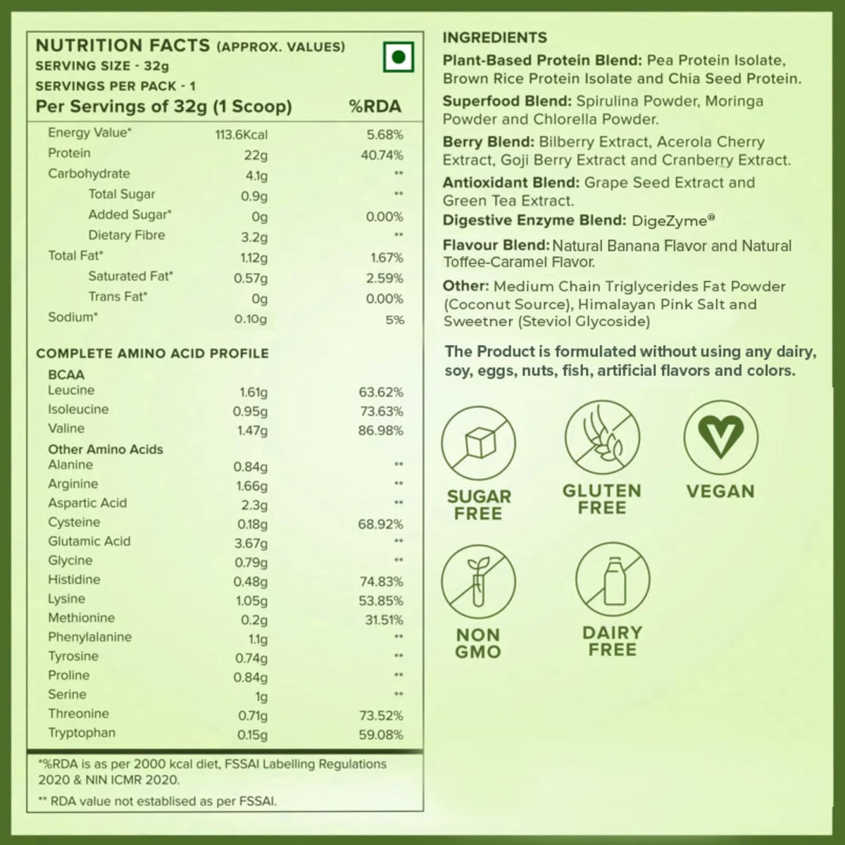Wellbeing Nutrition Organic Vegan Plant Protein Isolate Powder - British Banoffee Pie, 32g - Image 5