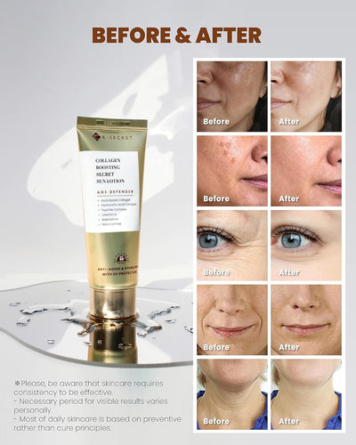 K-SECRET SEOUL 1988 Collagen Boosting Secret Sun Lotion, 560,000ppm Collagen, 50ml - Image 3
