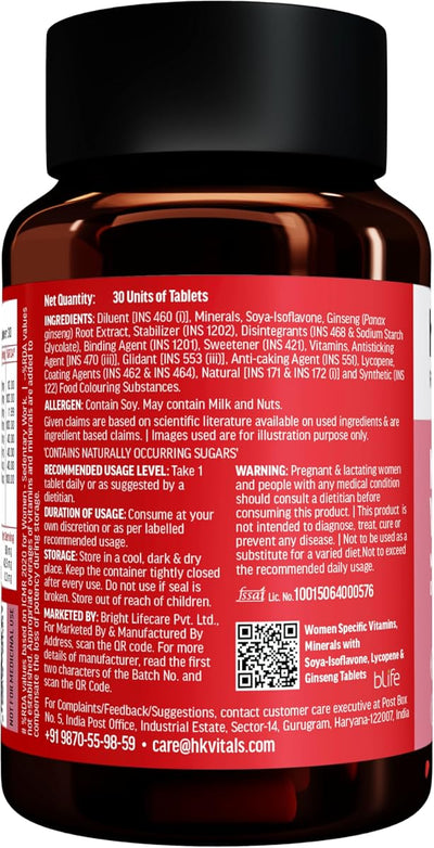 HK Vitals Multivitamin For Women - Zinc, Vitamin C & D - 30 Tablets - Image 6