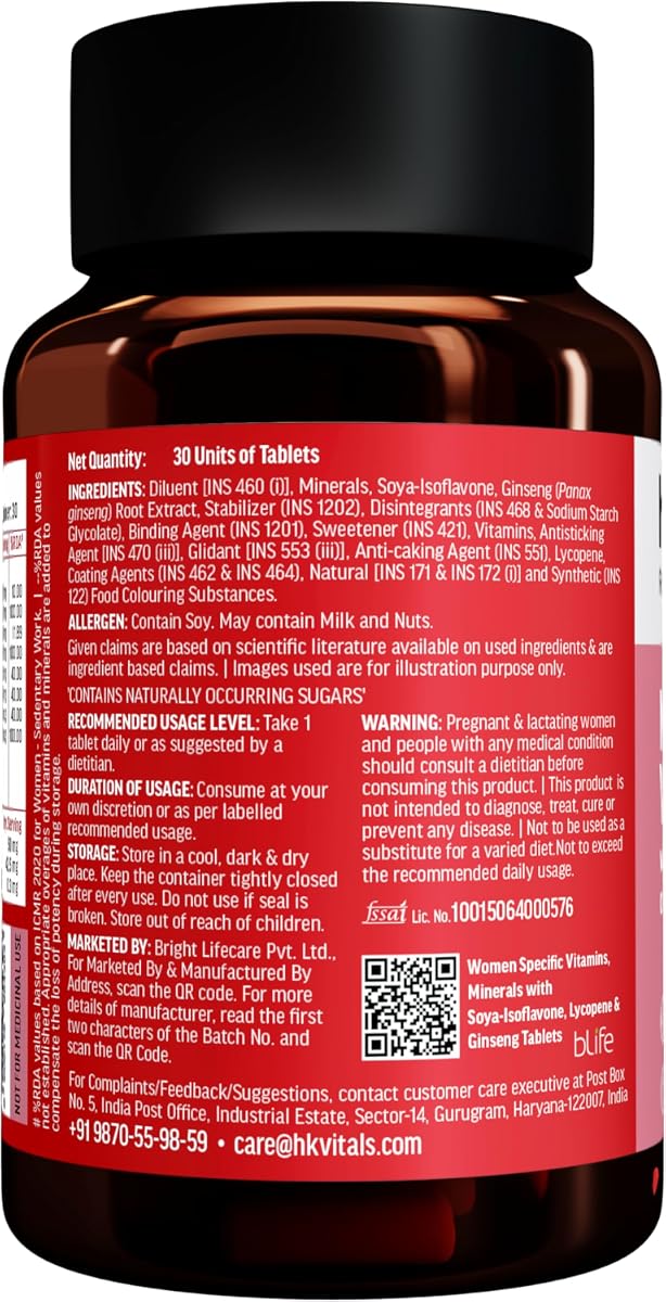 HK Vitals Multivitamin For Women - Zinc, Vitamin C & D - 30 Tablets - Image 6