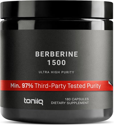 Toniiq Ultra High Strength Berberine HCl 500mg Capsules - 180 Count