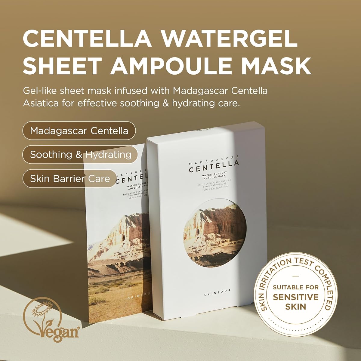 Skin1004 Madagascar Centella Watergel Sheet Ampoule Mask - Hydrating Gel Mask with Centella - 5 Count - Image 2