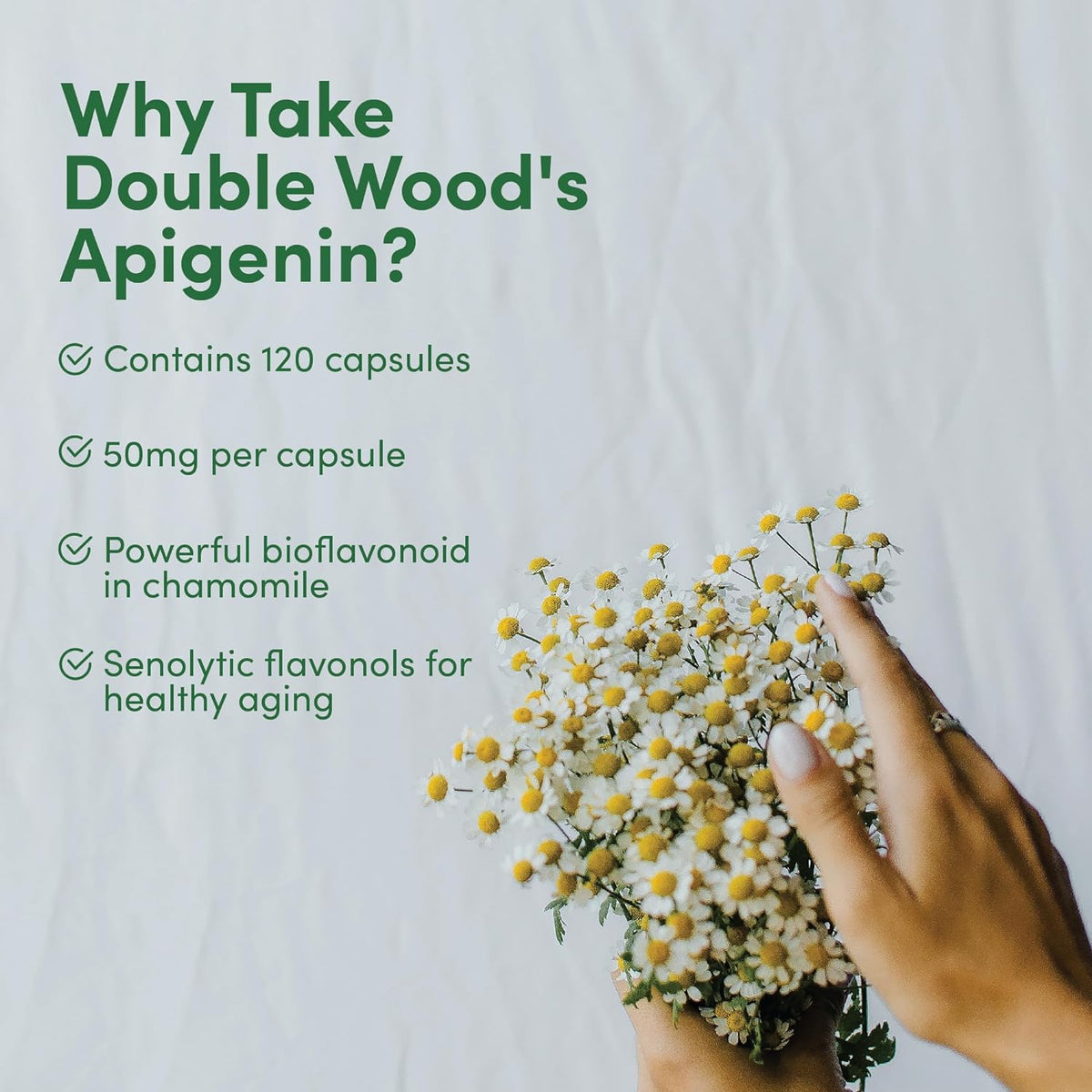 Doublewood Apigenin Supplement - 50mg Capsules, 120 Count - Image 4