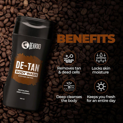 Beardo DeTan Bodywash for Men - Aloe Vera & Coffee Extracts, 200ml - Image 5