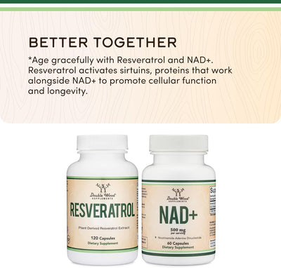 Doublewood NAD+ Supplement 500mg Capsules, 60 Count - Image 6