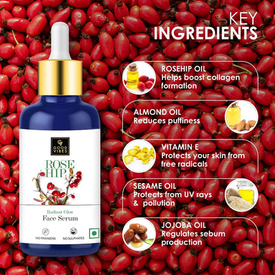 Good Vibes Rosehip Radiant Glow Face Serum - 30ml - Image 2