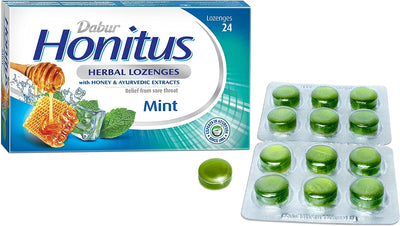 Dabur Honitus Herbal Lozenges Mint - Ayurvedic Relief - 24 Pack - Image 4