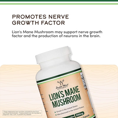 Doublewood Lions Mane Mushroom Supplement - 120 Capsules - Image 4