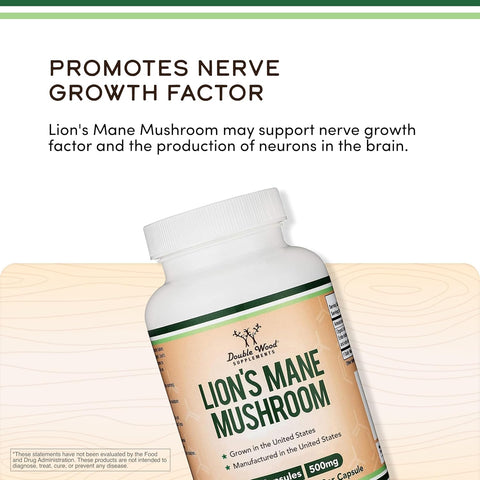 DoubleWood Supplements Lions Mane Mushroom - 120 Capsules