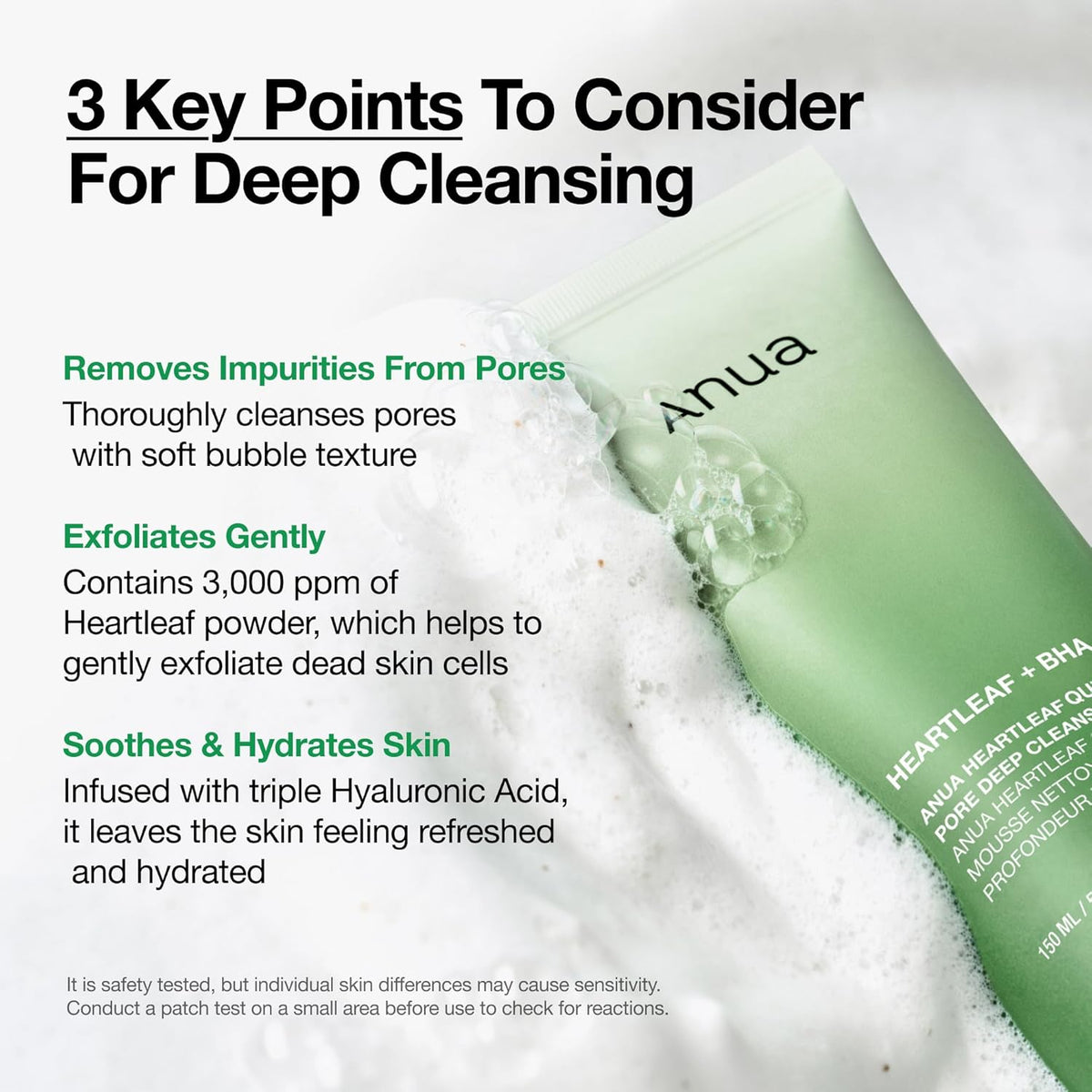 Anua Heartleaf Quercetinol Pore Deep Cleansing Foam - 150ml - Image 3